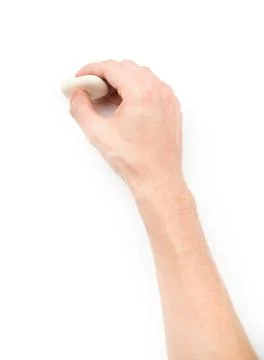 Human erasing something Human s hand erasing something on white background... Stock Photos