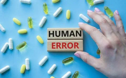 Human Error symbol. Concept word Human Error on wooden blocks. Beautiful bl.. Stockfoto's