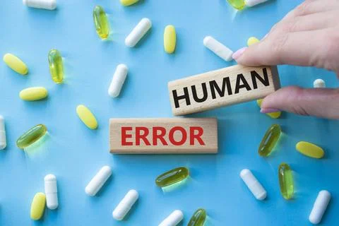 Human Error symbol. Concept word Human Error on wooden blocks. Beautiful bl.. Foto stock