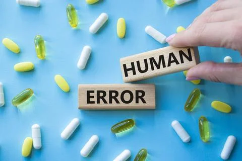 Human Error symbol. Concept word Human Error on wooden blocks. Beautiful bl.. Foto stock