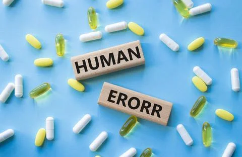 Human Error symbol. Concept word Human Error on wooden blocks. Beautiful bl.. Foto stock