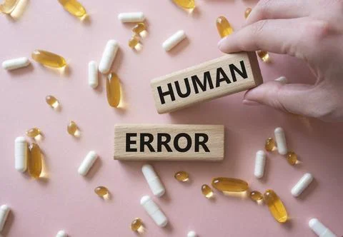 Human Error symbol. Concept word Human Error on wooden blocks. Beautiful pi.. Stockfoto's