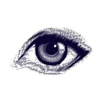 Human etched eye Stock Illustration
