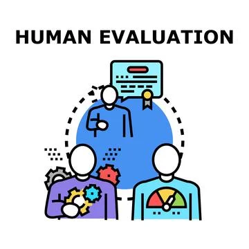 Human evaluation process measuring skills and performance development Stock Illustration