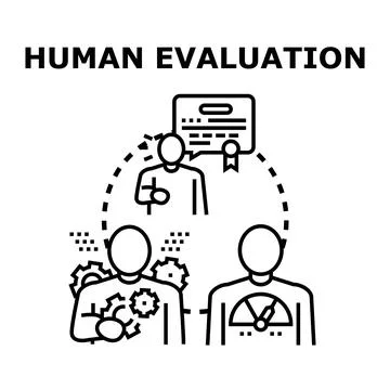 Human evaluation process measuring skills and performance development Stock Illustration