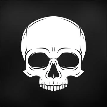 Human evil skull vector. Jolly Roger logo template. death t-shirt design. Pirate Stock Illustration