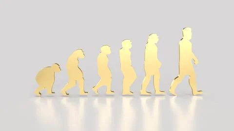 The human evolution image for education or sci concept 3d rendering Stock Illustration