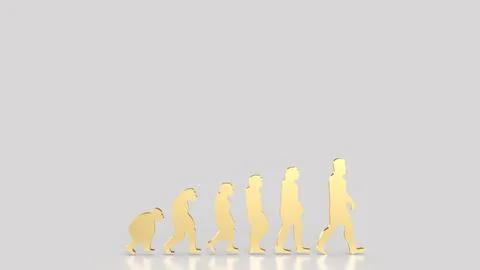 The human evolution image for education or sci concept 3d rendering Stock Illustration