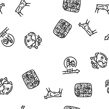 Human evolution man caveman vector seamless pattern Stock Illustration