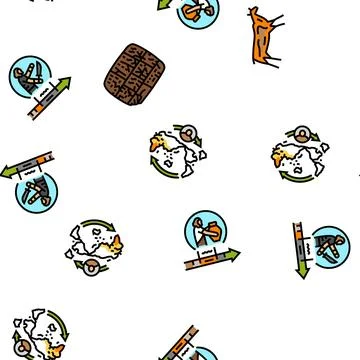 Human evolution man caveman vector seamless pattern Stock Illustration