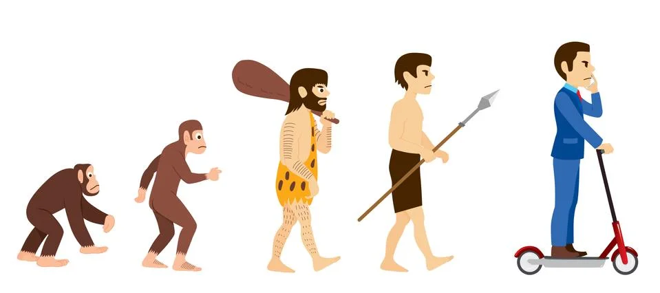 Human Evolution Monkey to Businessman Illustrazione stock