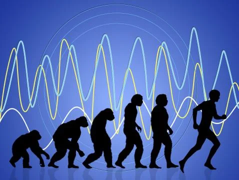 Human evolution running Stock Illustration