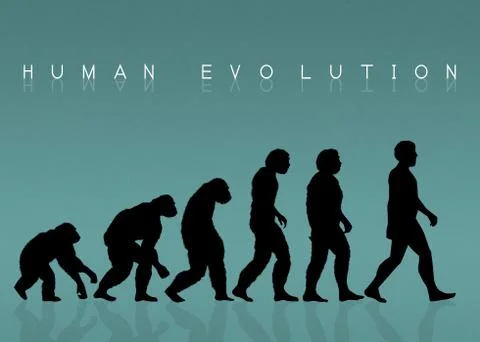 Human evolution silhouette Stock Illustration