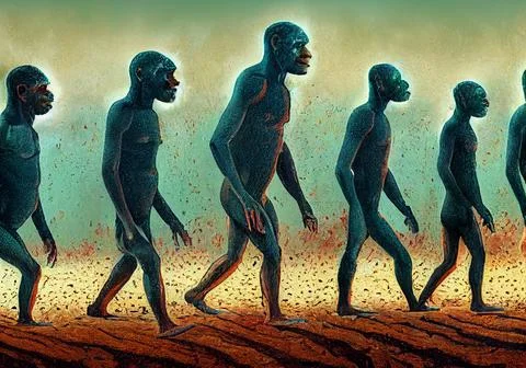Human evolution. Stages of human development. Stock Illustration