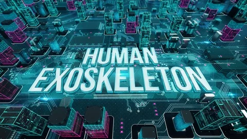 Human Exoskeleton with digital technology concept Stock Footage 104632070