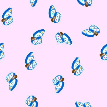 Human exposure microplastics isometric icon seamless pattern Stock Illustration