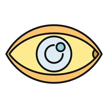 Human eye anatomy flat line vector icon Stock Illustration