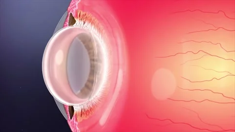 Human eye anatomy, highlighting the ciliary muscle Stockbeeldmateriaal 345198958