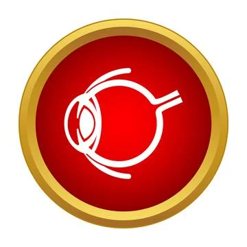 Human eye anatomy structure vision optic nerve inside red icon イラスト素材