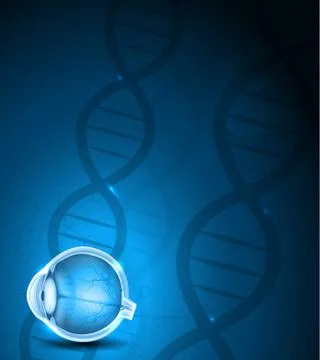 Human eye and dna background Stock Illustration