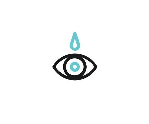 Human eye and eye drops. Symbol. Vector. Stock Illustration