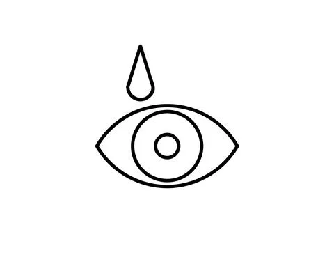Human eye and eye drops. Symbol. Vector. Stock Illustration