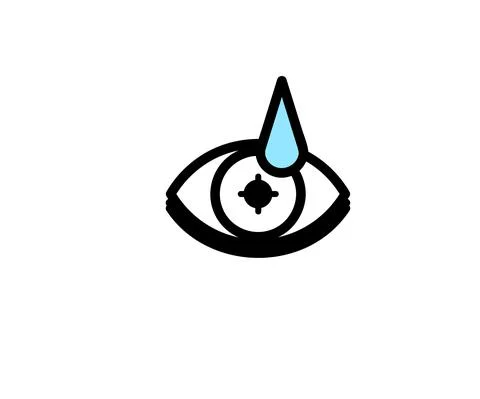 Human eye and eye drops. Symbol. Vector Stock Illustration