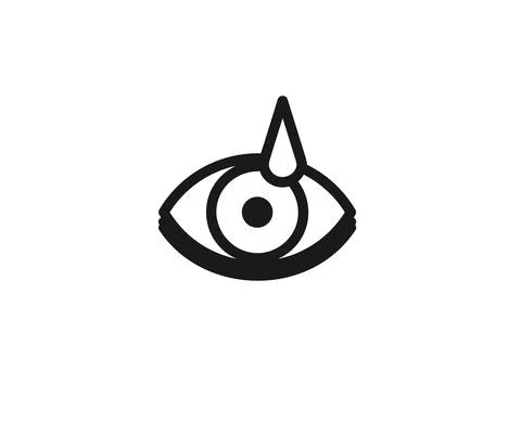 Human eye and eye drops. Symbol. Vector. Stock Illustration