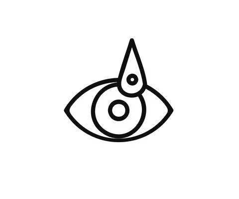 Human eye and eye drops. Symbol. Vector illustration. Stock Illustration
