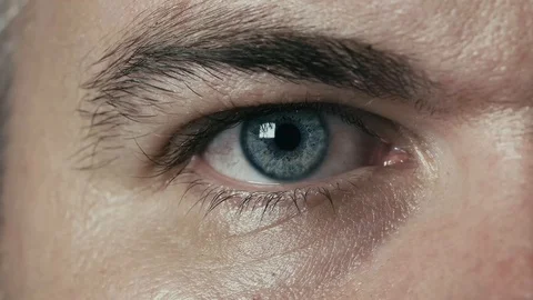 Human Eye blinking and looking around scared. Stock Footage 95942716