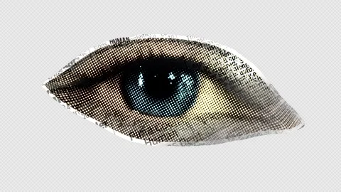 Human Eye Blinking - Isolated Papercut Element Video stock 306125318