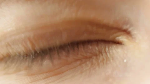 Human Eye Blinks.Close-up Stock Footage 100993715