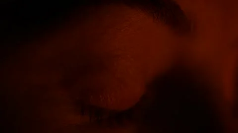 Human eye bonfire glare Stock Footage 147554450