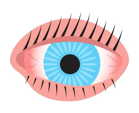 Human eye, conjunctivitis, pinkeye flat icon vector. Medical ophthalmologist  Illustrazione stock