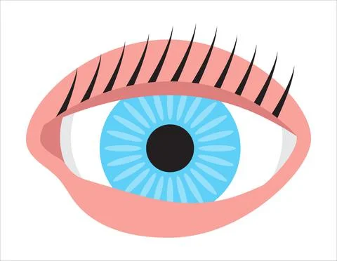 Human eye, conjunctivitis, pinkeye flat icon vector. Medical ophthalmologist  Stock Illustration