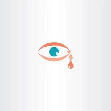 Human eye cry tear vector icon Stock Illustration