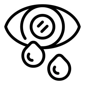Human eye crying tears outline icon showing sadness or pain Stock Illustration