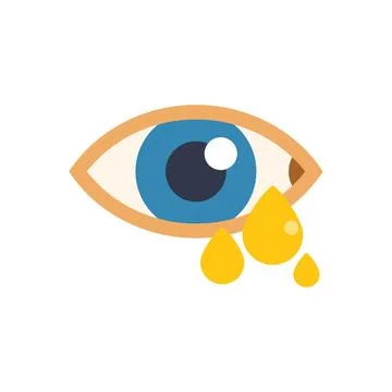 Human eye crying yellow tears minimalist illustration Stock Illustration