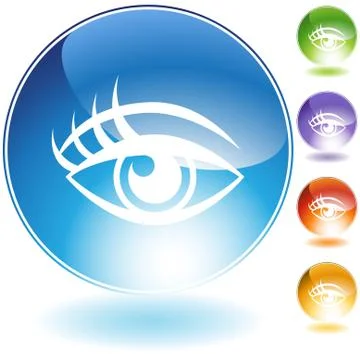 Human eye crystal icon set Stock Illustration