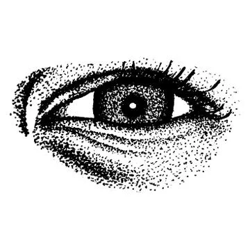 The human eye is drawn dots Stock Illustration