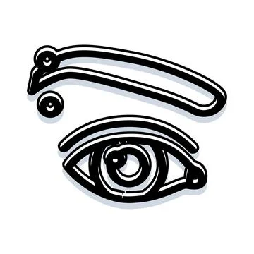 Human eye with eyebrow piercing illustration Stock Illustration