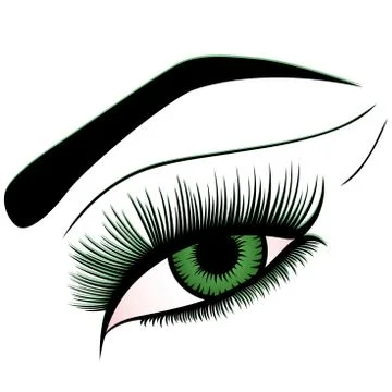 Human eye with green iris Stock Illustration
