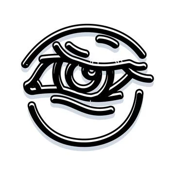 Human eye icon experiencing discomfort or sickness Stock Illustration