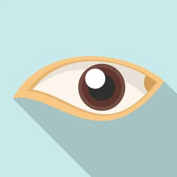 Human eye icon flat vector. View look Illustrazione stock