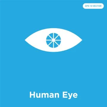 Human Eye icon isolated on blue background Free Stock Illustration
