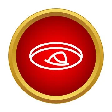 Human eye icon on a red background Illustrazione stock