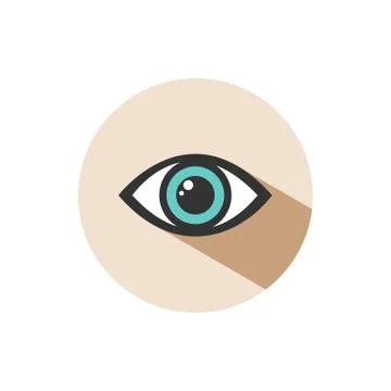 Human eye icon with shade on a circle Stock Illustration