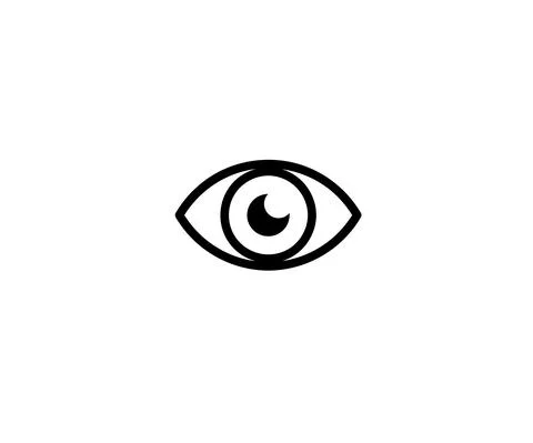 Human eye icon on a white background. Stock Illustration