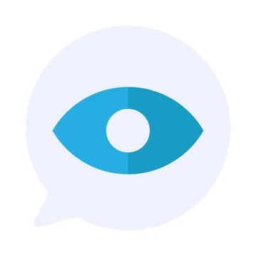 Human Eye Inside Center Of Talk Cloud Icon Stock Illustration