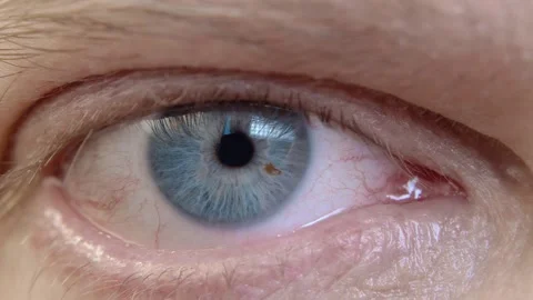 Human eye iris opening pupil close up slow motion. Stock Footage 168313577